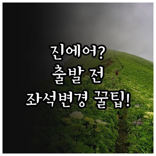 진에어 출발 전 좌석 변경 절차 총정..
