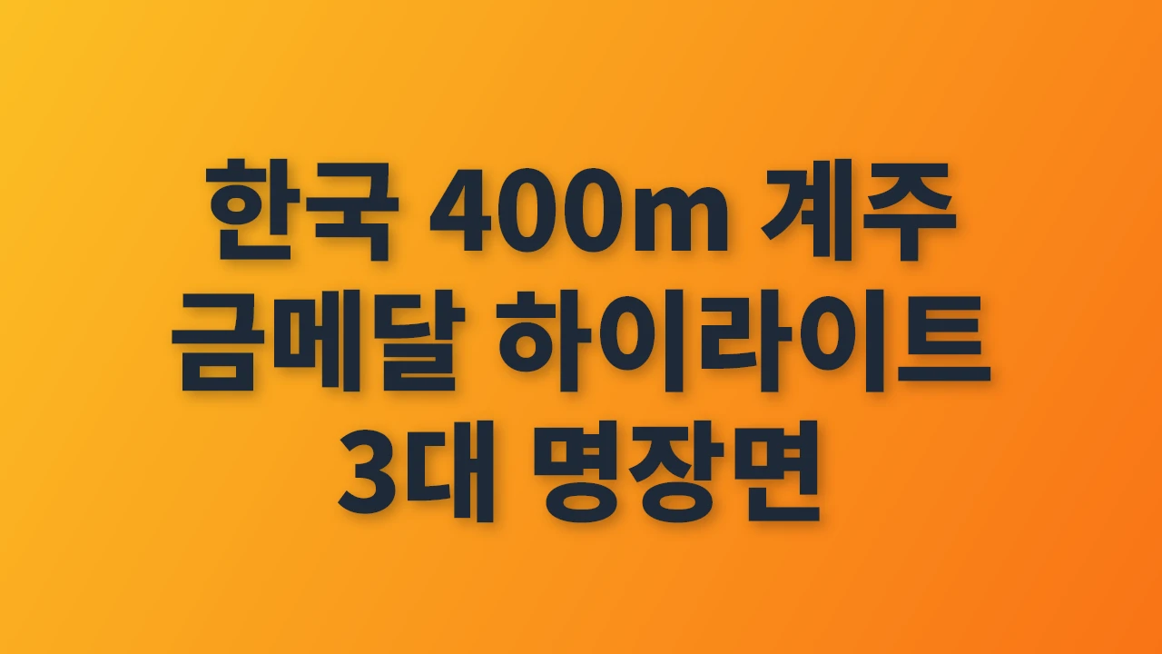 한국 세계 유니버시아드 400m 계주 금메달 하이라이트 보기