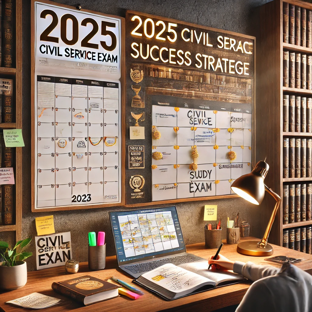 2025년 공무원 시험일정과 합격전략 화이트 보드