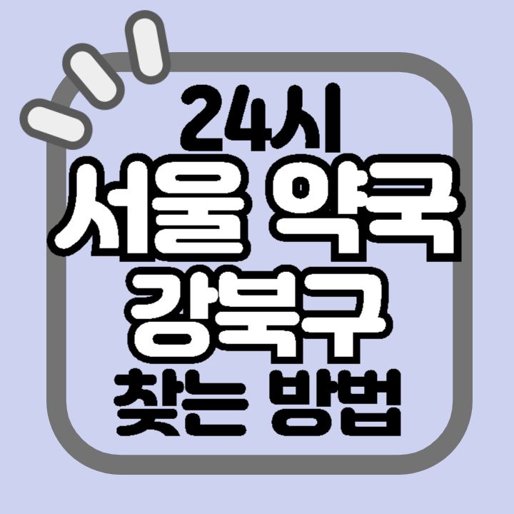 서울 강북구 24시 야간 주말 공휴일 명절 추석 설 약국 병원 동물병원 찾기