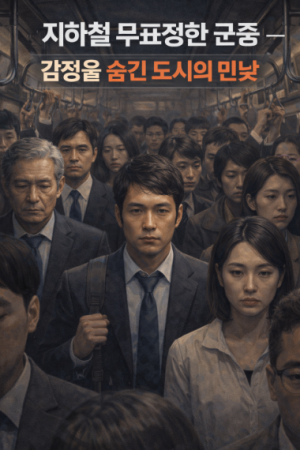 지하철 무표정한 군중