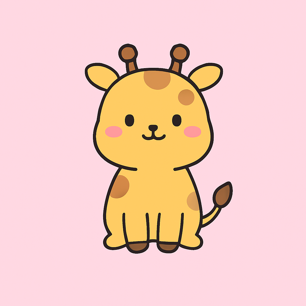귀여운 카톡테마 기린 캐릭터 일러스트 예시 