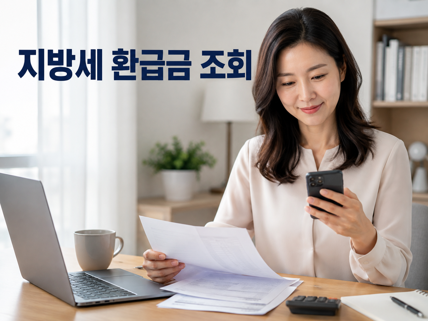 지방세 환급금 조회를 확인하는 업무 공간
