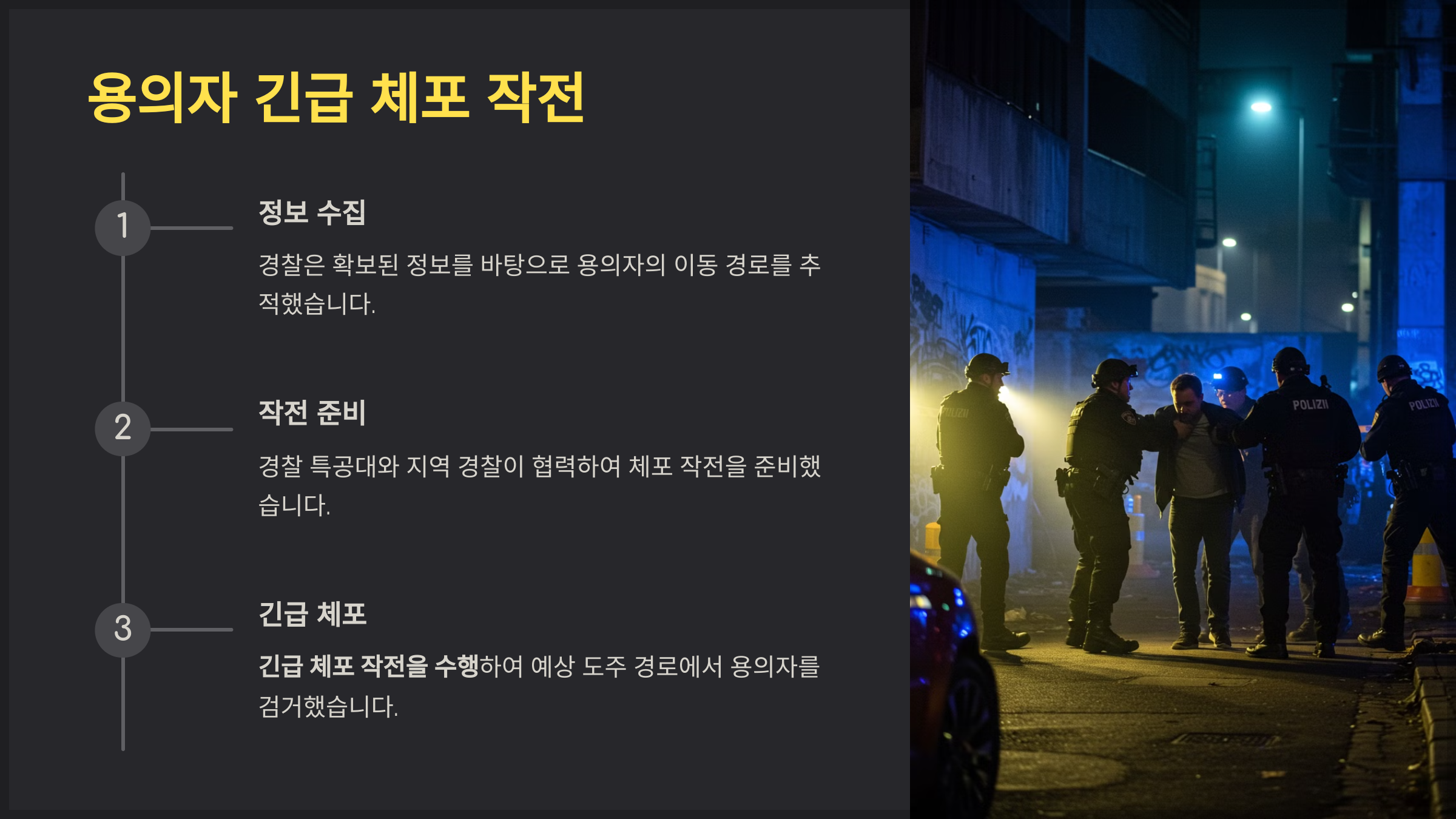 용의자 긴급 체포 작전