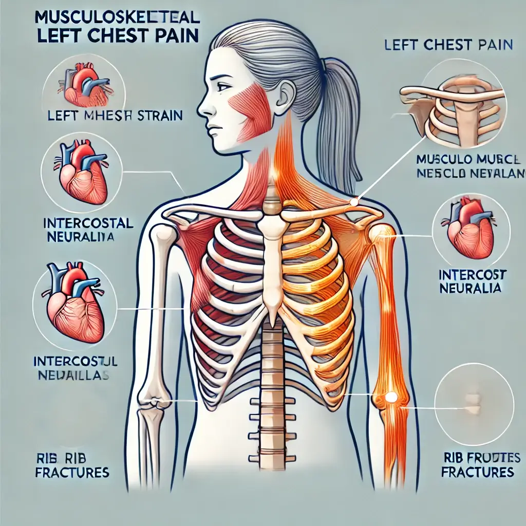 근골격계 관련 왼쪽 옆가슴 통증 원인