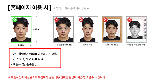 운전면허증 사진 규격