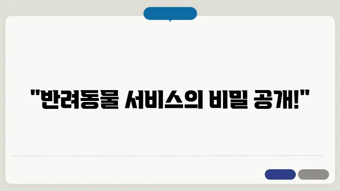 반려동물 시장 현황 : 서비스 개요