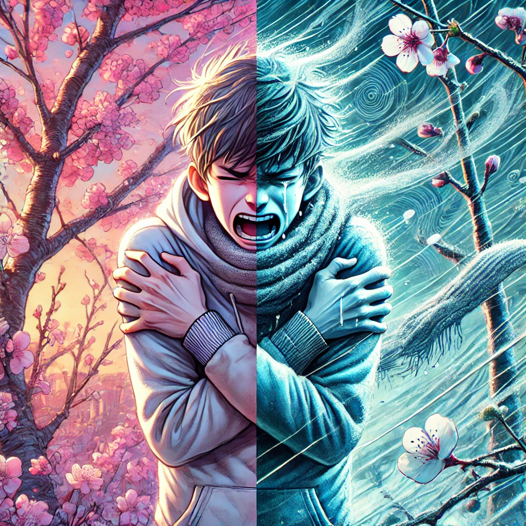 꽃샘추위를 느끼는 사람