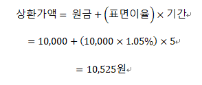 상환가액 계산 과정