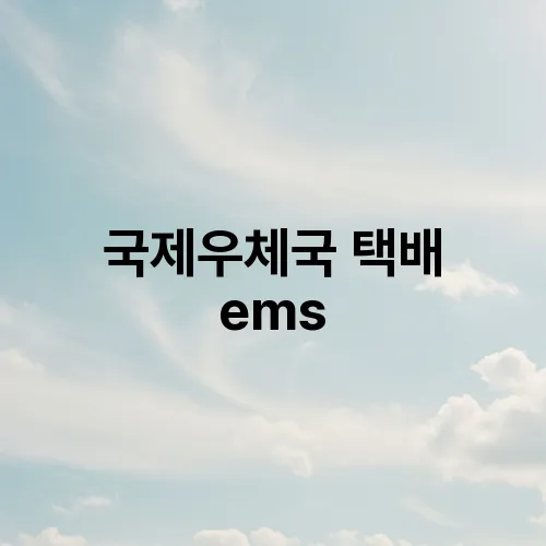 국제우체국 택배 ems