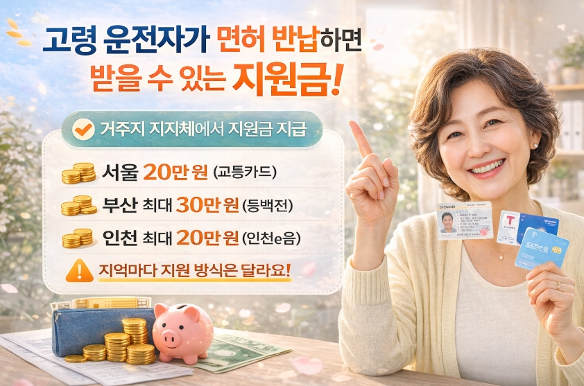 2026 운전면허 반납 지원금 반납 혜택 완벽정리!