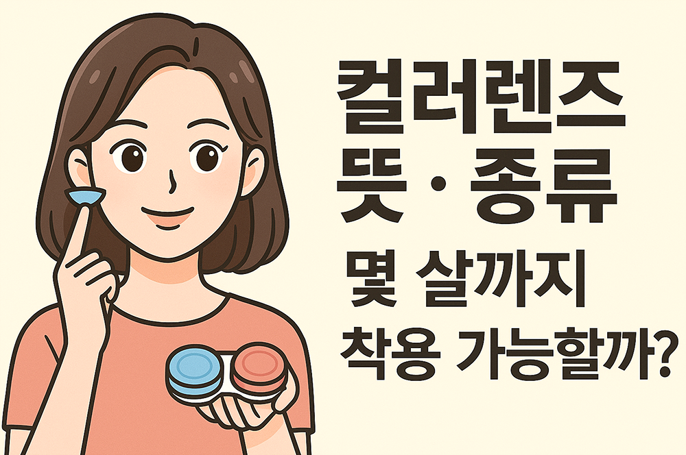 여성이 렌즈를 손가락에 들고 있는 이미지 입니다.