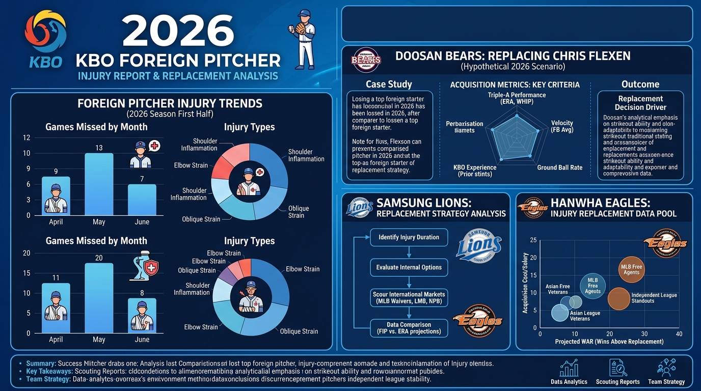 2026 KBO 외국인 투수 부상 이탈 및 두산 플렉센 삼성 한화 대체 외인 투수 영입 데이터 분석