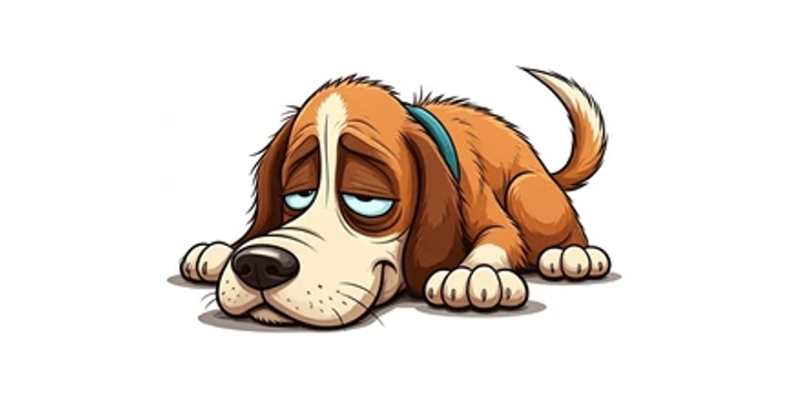 과수면의 무기력한 강아지 이미지