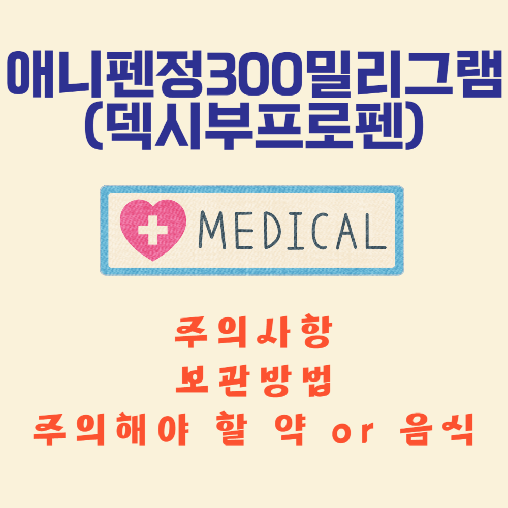 애니펜정 300mg(덱시부프로펜) 주의사항과 보관 방법 및 주의해야 할 약 or 음식