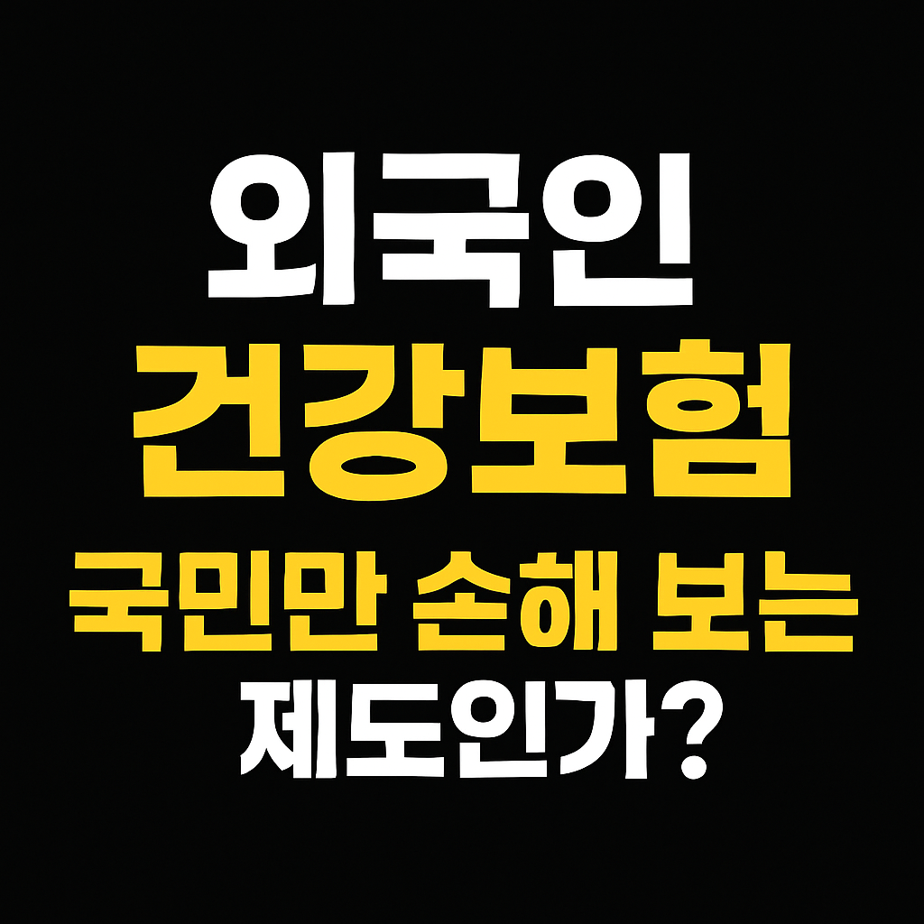 외국인 건강보험, 국민만 손해 보는 제도인가?
