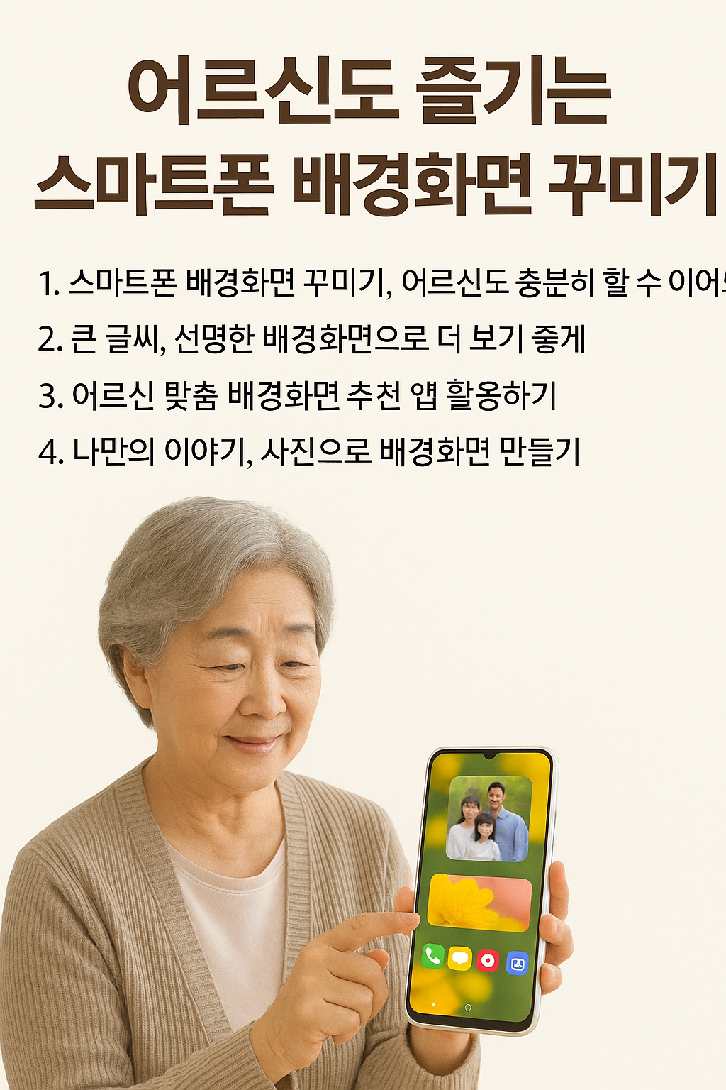어르신도 즐기는 스마트폰 배경화면 꾸미기