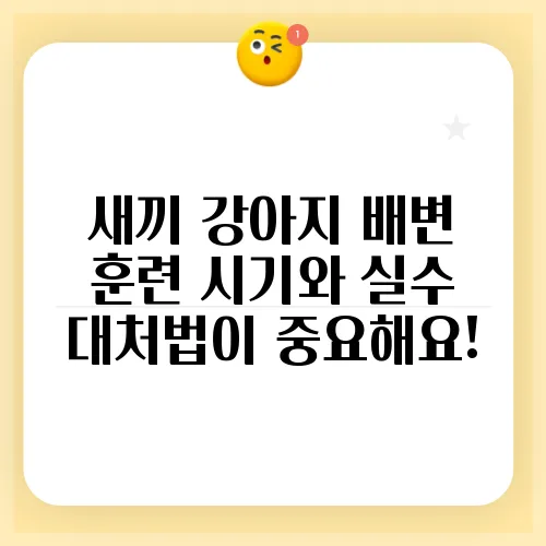 새끼 강아지 배변 훈련 시기와 실수 대처법이 중요해요!