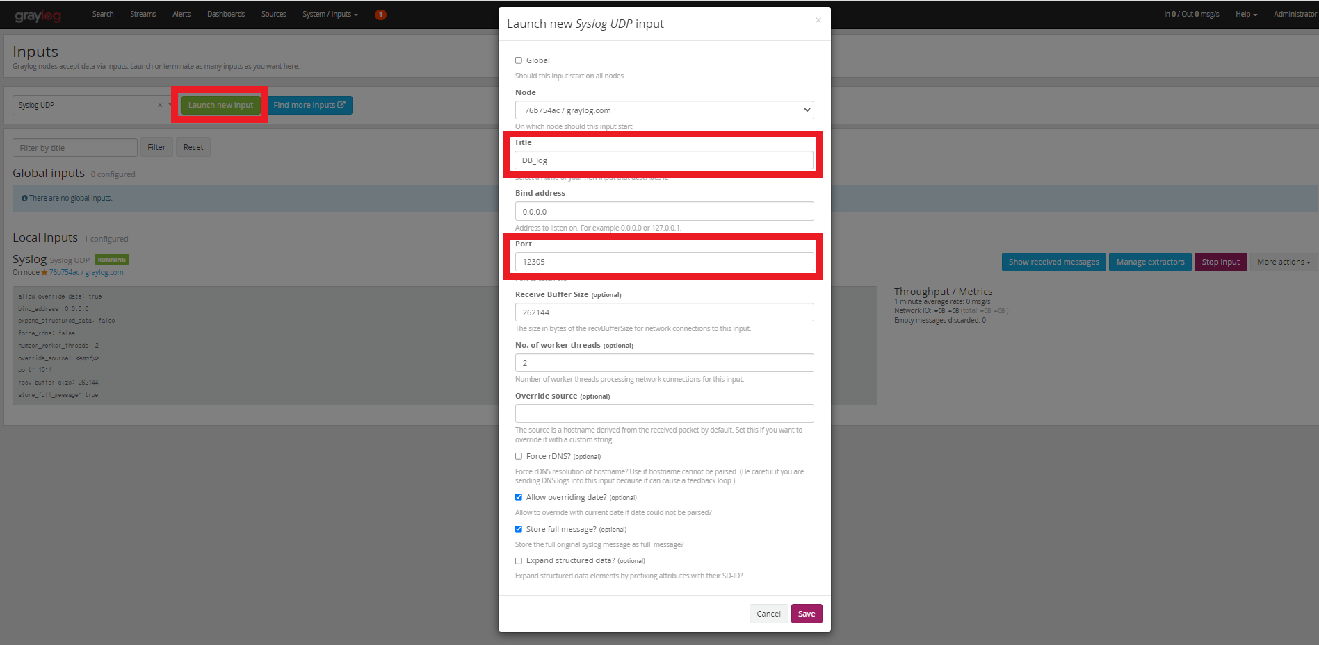 UDP input 생성