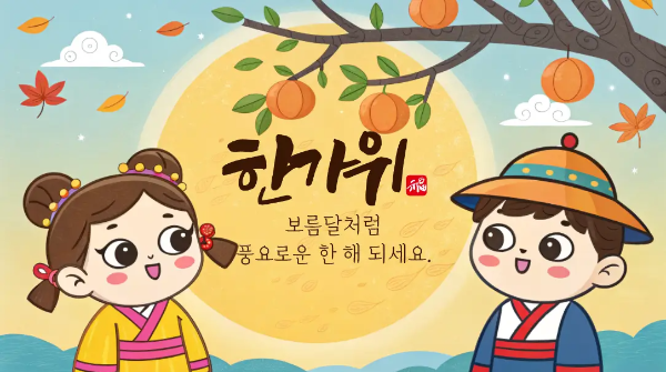 한가위-인사말-아이2명-감