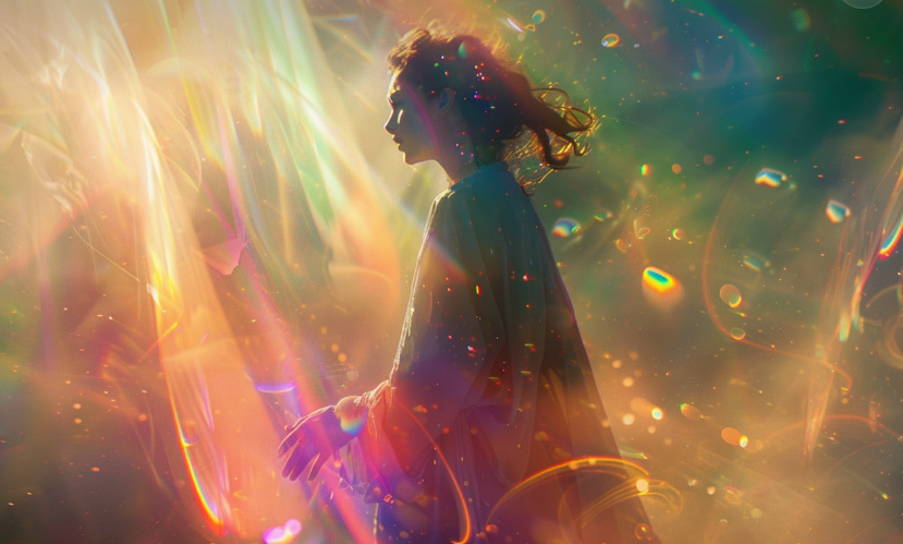 무지개 빛 배경 사진