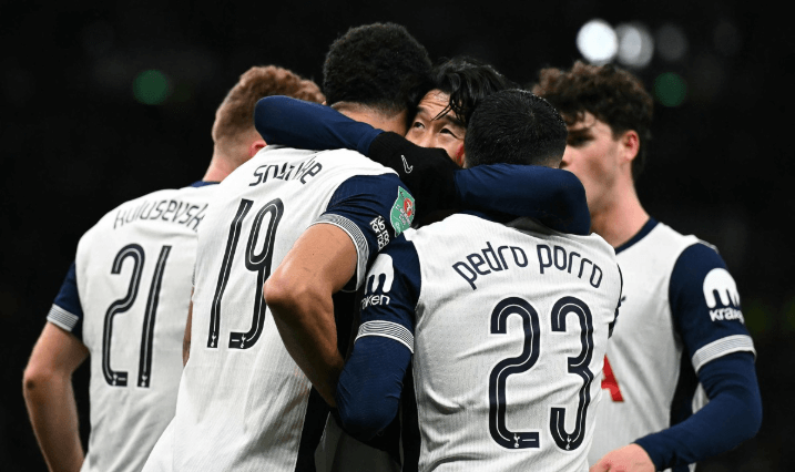 2024 토트넘 맨유 카라바오컵 ETL컵 코너킥 골 준결승 진출