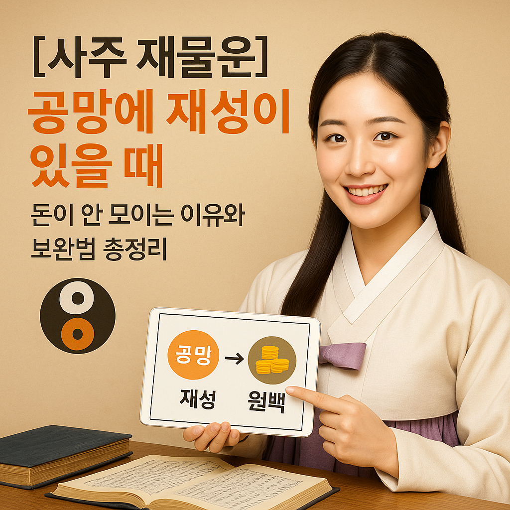 [사주 재물운] 공망에 재성이 있을 때 ｜ 돈이 안 모이는 이유와 보완법 총정리