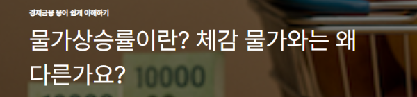 물가상승률이란? 체감 물가와는 왜 다른가요?