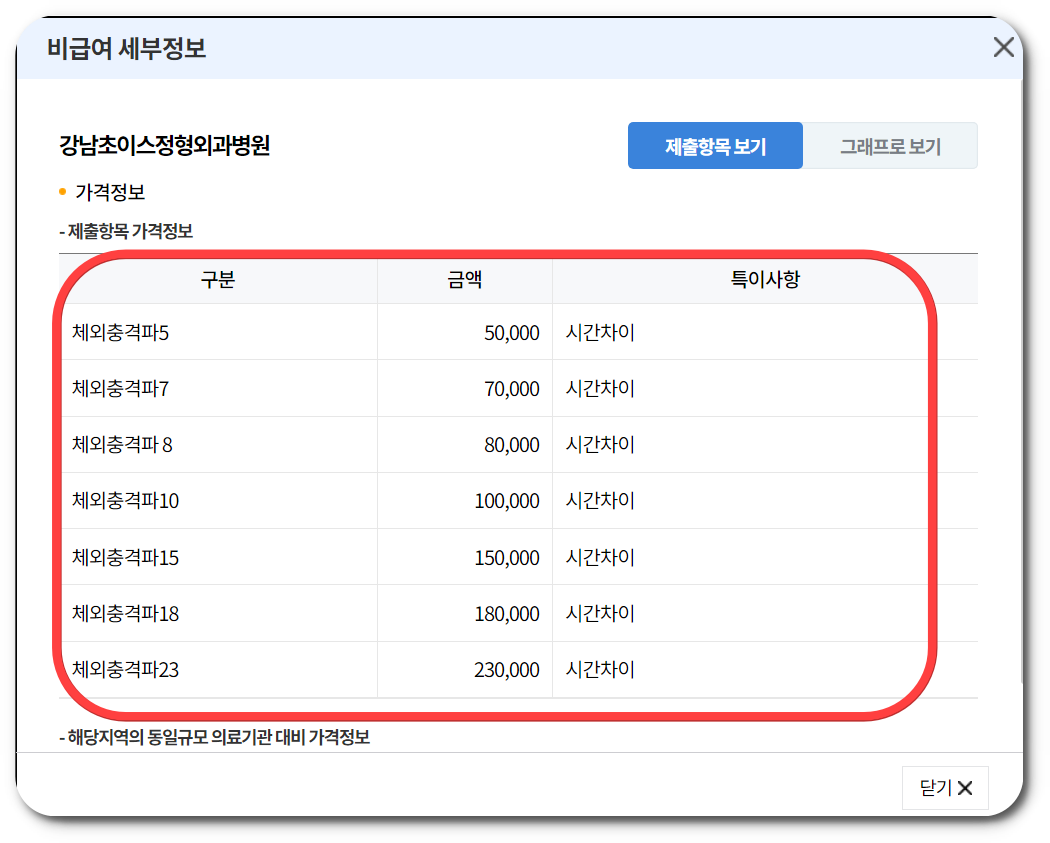 비급여 세부정보