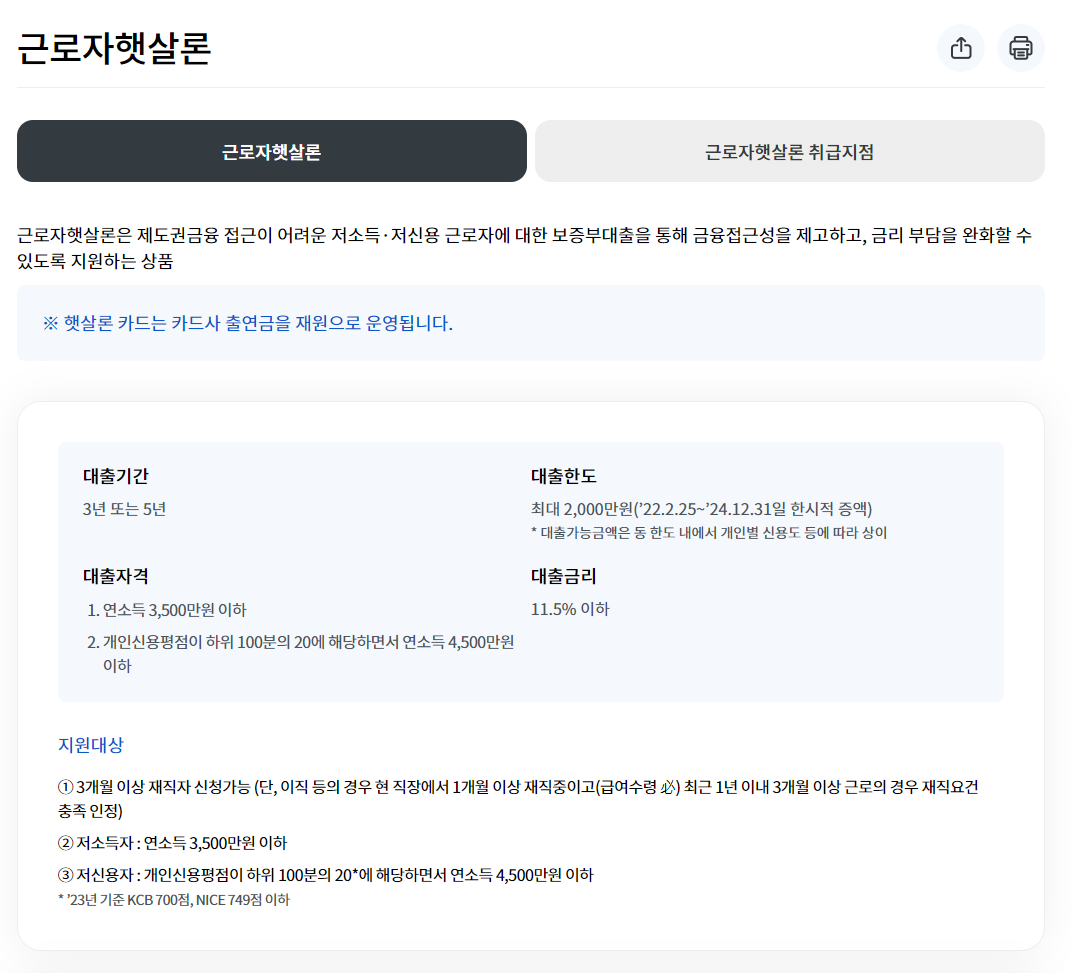 근로자 햇살론 신청