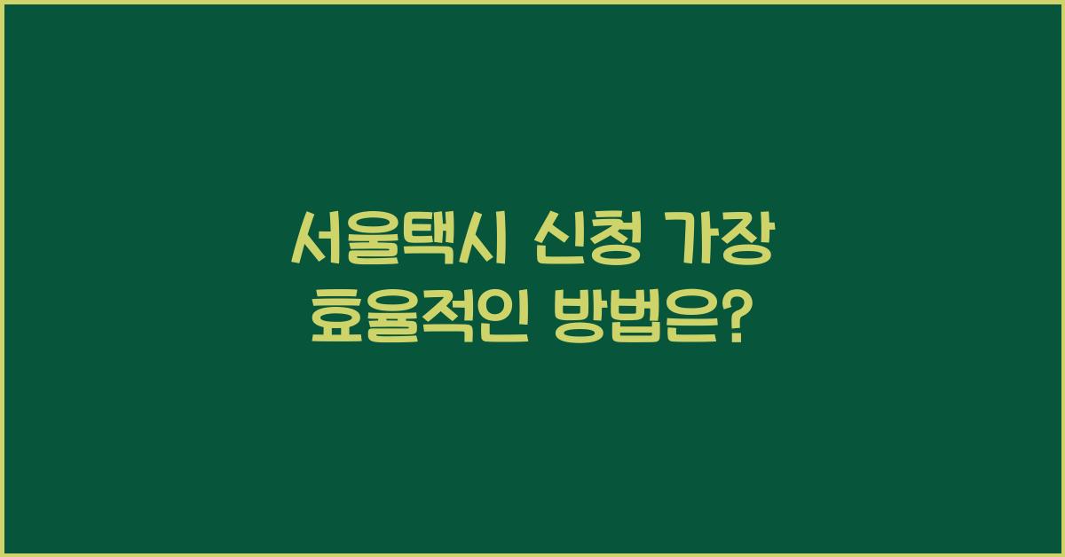 서울택시 신청