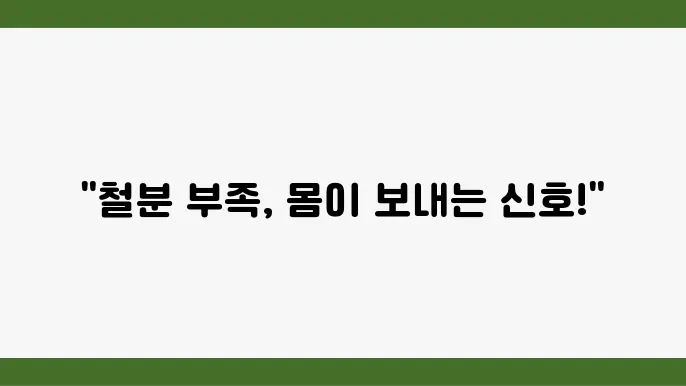 철분 결핍에 대한 개인 경험 나누기