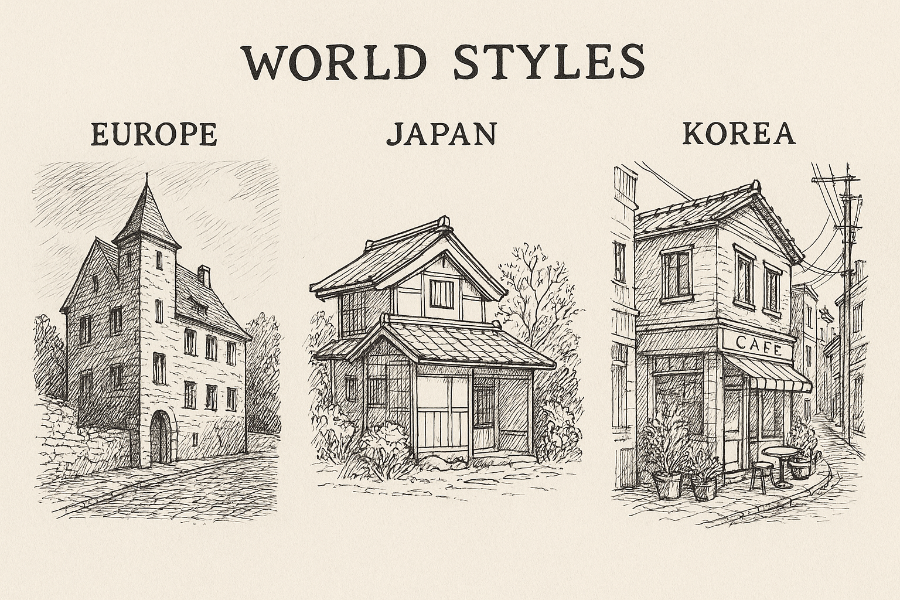 유럽·일본·한국 펜 드로잉 비교 분석
