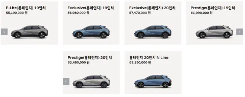 더뉴아이오닉5 트림별 가격