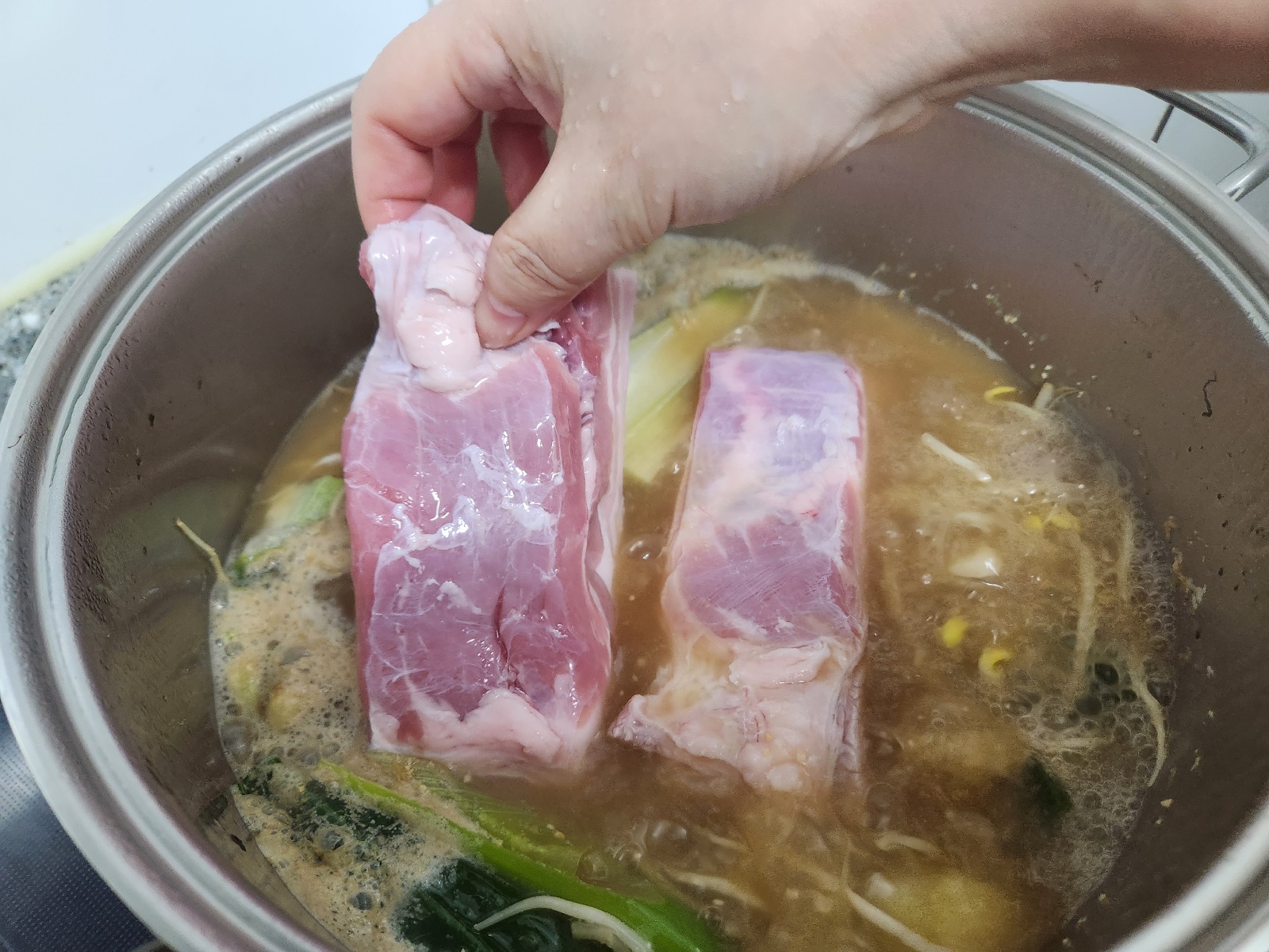 삼겹살 토막내기