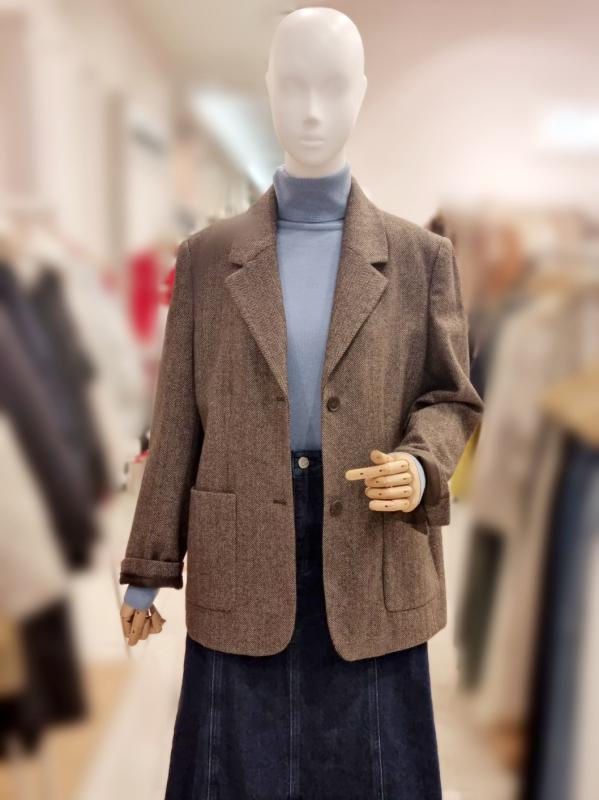 플라스틱아일랜드 싱글 아웃포켓 세미오버핏 우븐 자켓 PP4WJ065