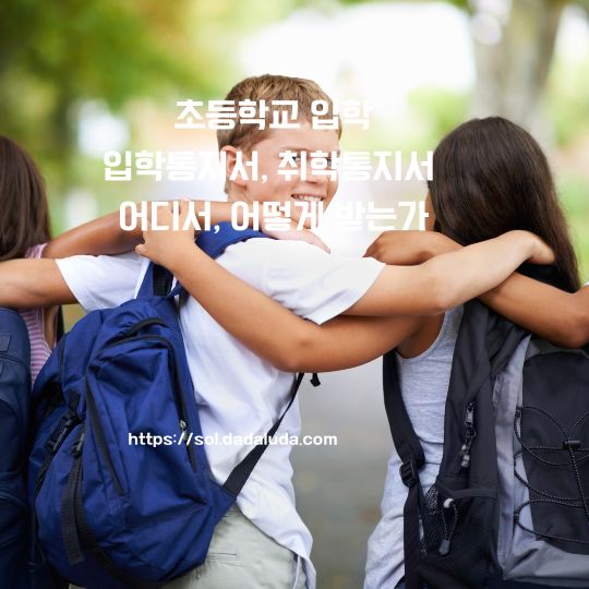 초등학교 입학통지서 취학통지서
