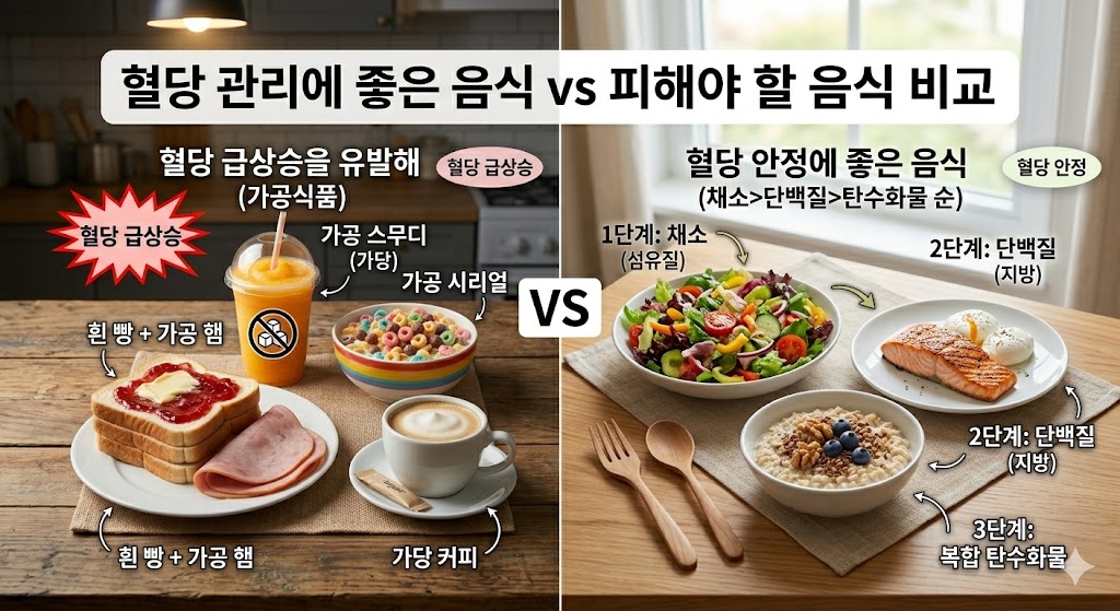 아침 공복에 먹으면 혈당 안정에 도움되는 음식 vs 피해야 할 음식 4가지