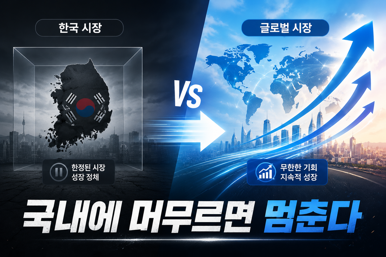 글로벌 시장으로 진출하는 이미지