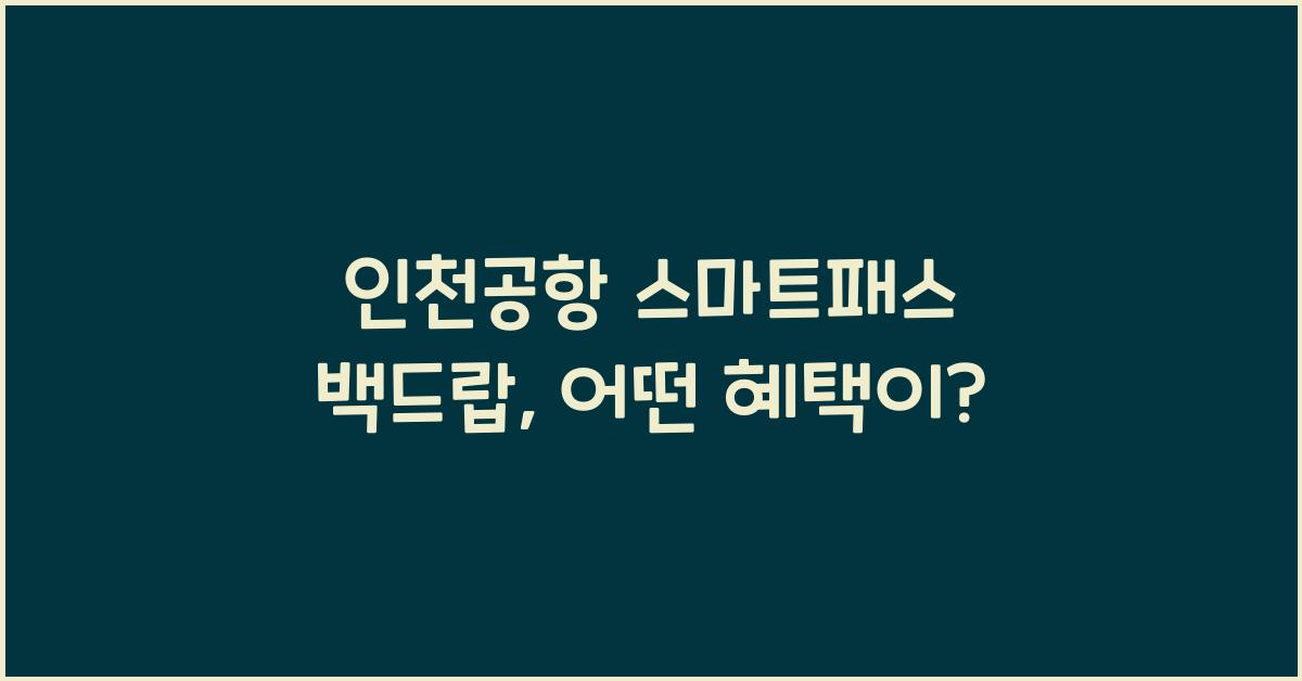 인천공항 스마트패스 백드랍