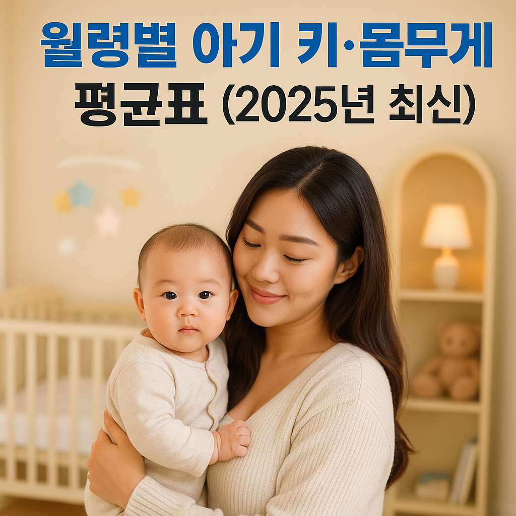 2025년 월령별 아기 키·몸무게 평균표 정리