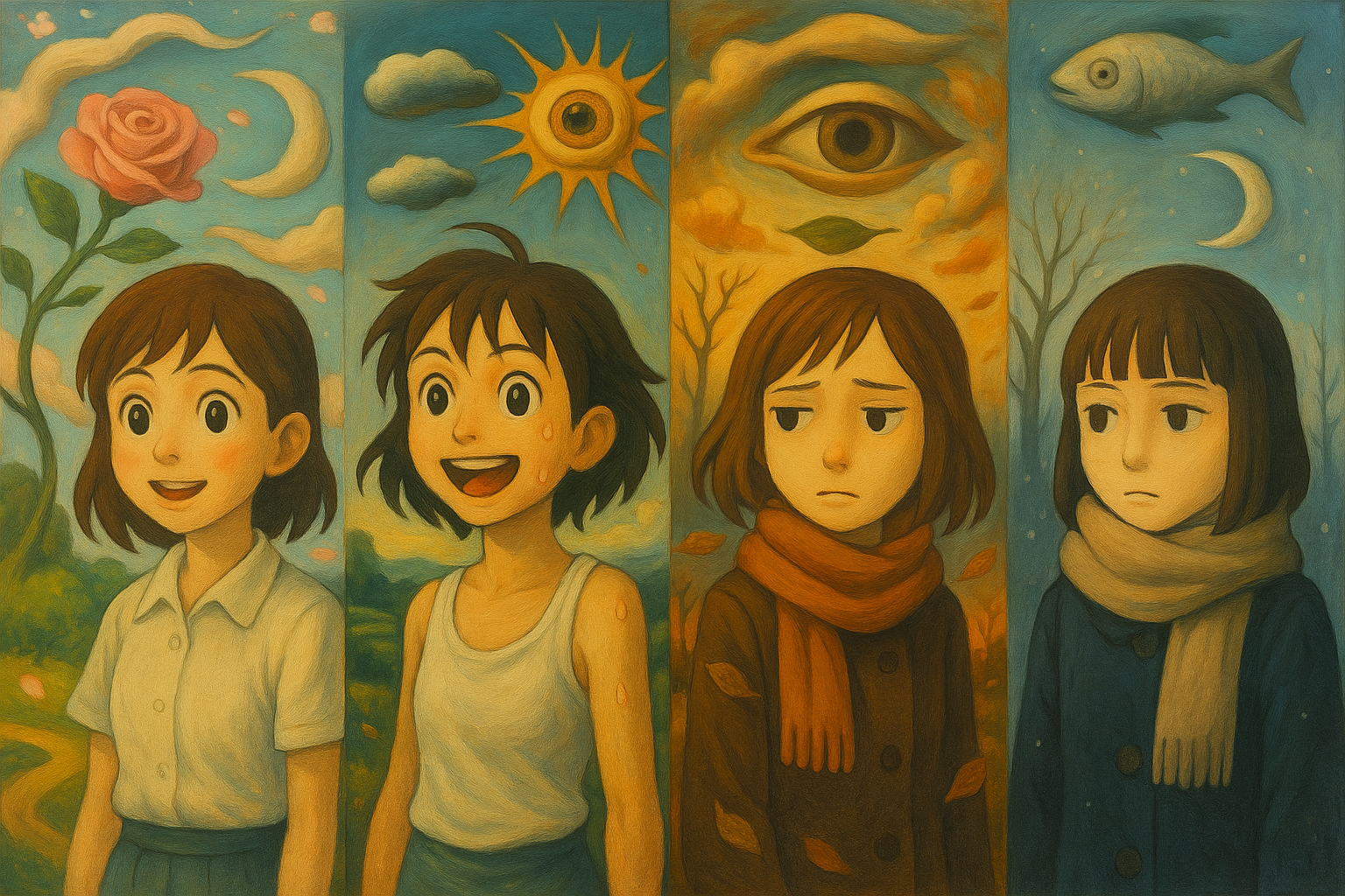 계절을 담은 애니메이션 관련 사진