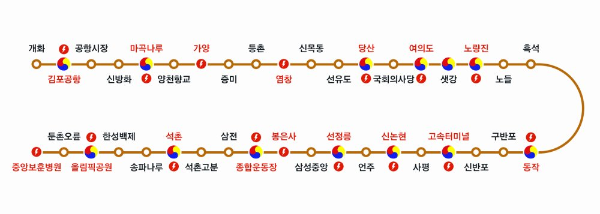 9호선 급행열차 정차역