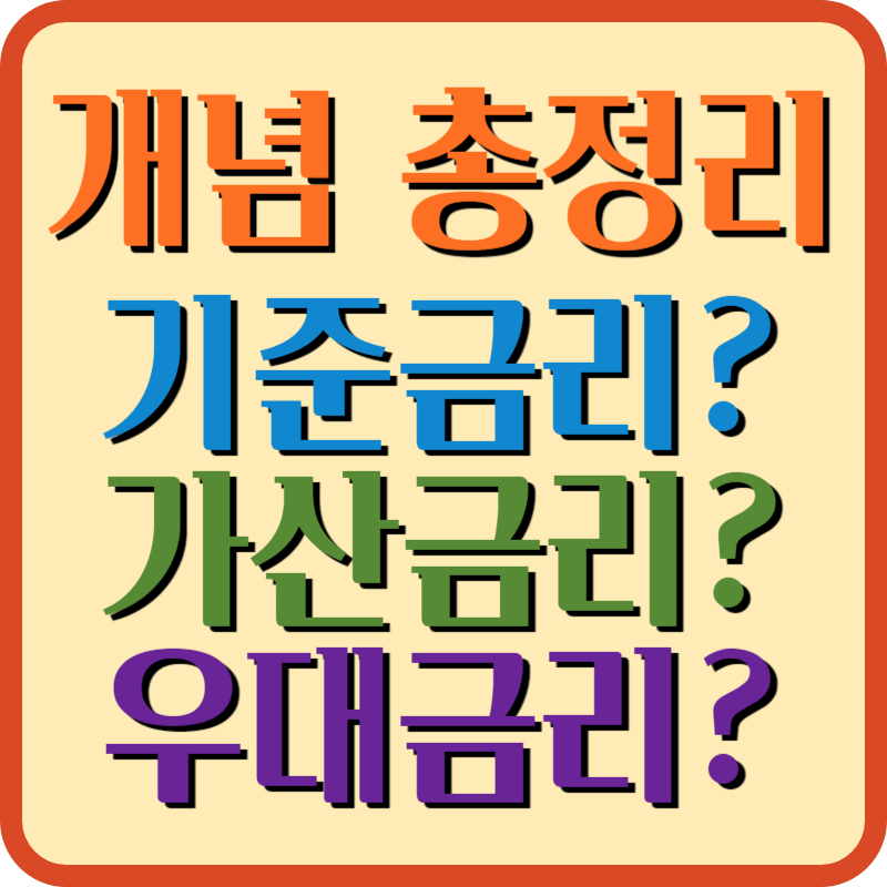 기준금리, 가산금리, 우대금리 각각의 개념 총정리