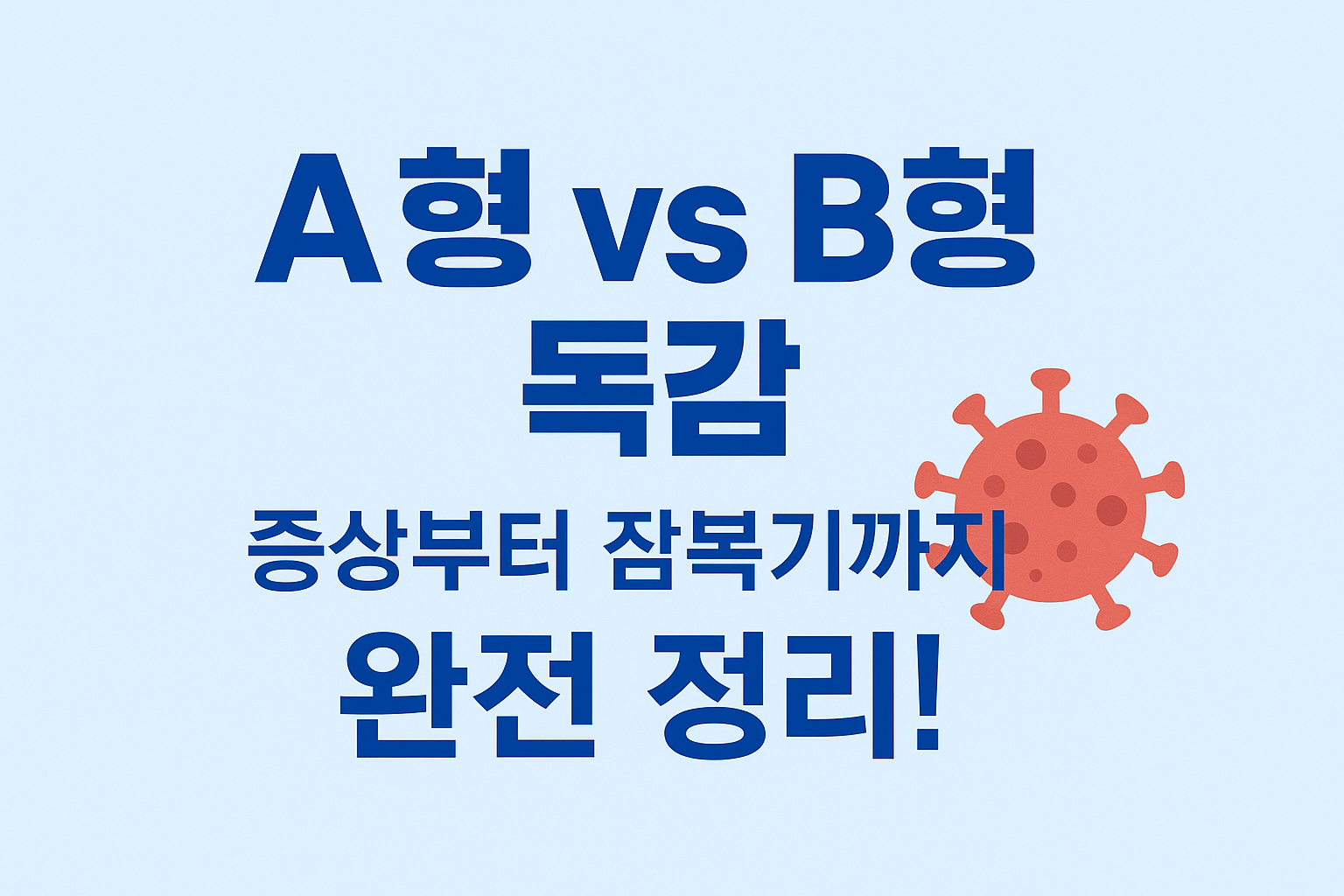 A형 B형 독감 증상부터 잠복기까지