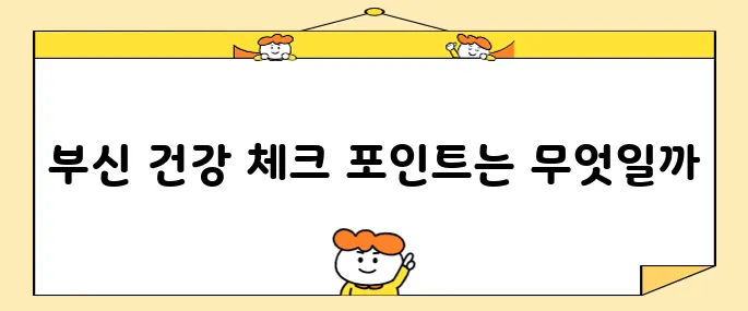 부신 건강을 유지하기 위한 중요한 점검 사항들입니다