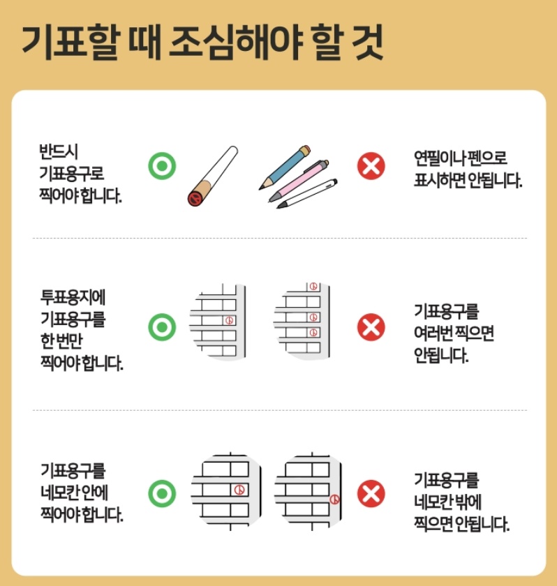 사전투표 기표 주의사항