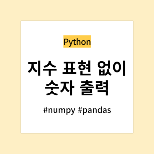 지수 표현 없이 숫자 출력