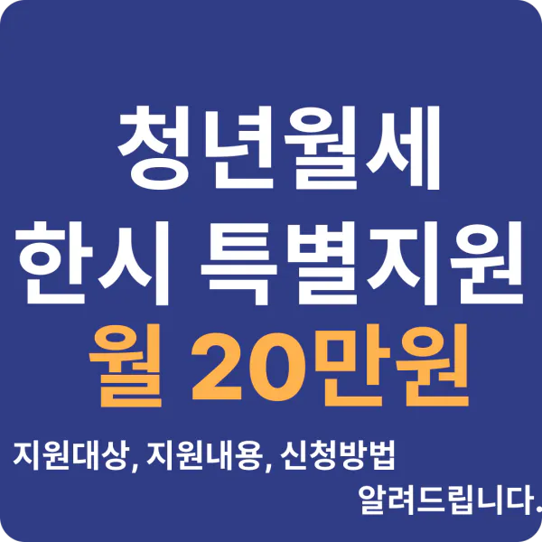 청년월세 한시 특별지원 지원대상 지원내용 신청방법