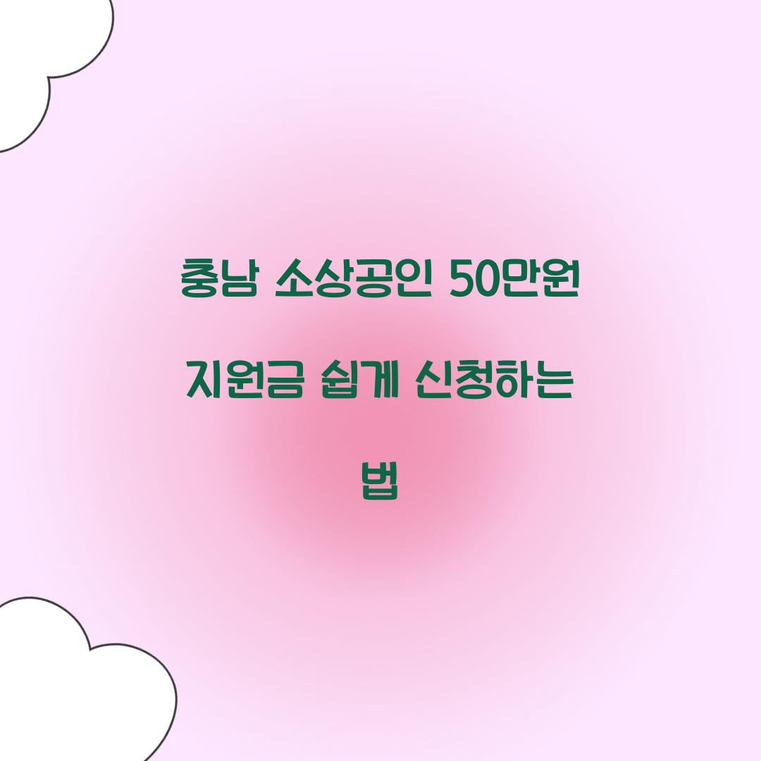 충남 소상공인 50만원